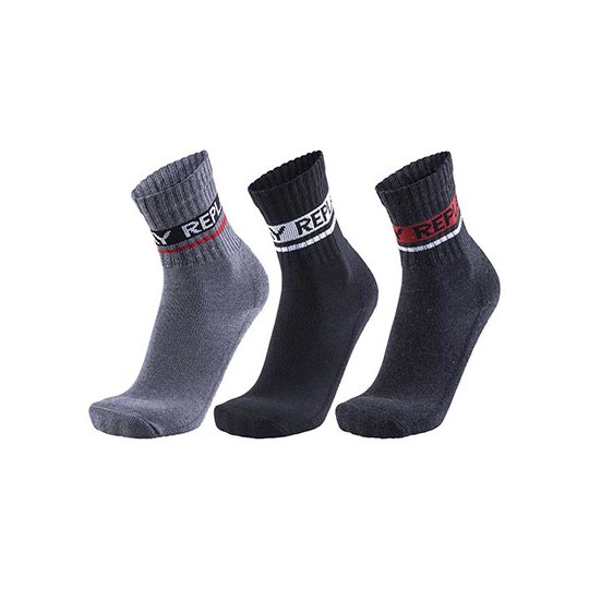 [1000351832] (C100634) Tennis Socks (3 Pair Card wrap) [RP100634] (35-38, Grey Melange / Black / Anthracite)