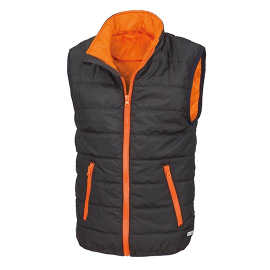[1000158304] (R234J) Junior Soft Padded Bodywarmer [RT234J] (XXS (2-3), Black / Orange)