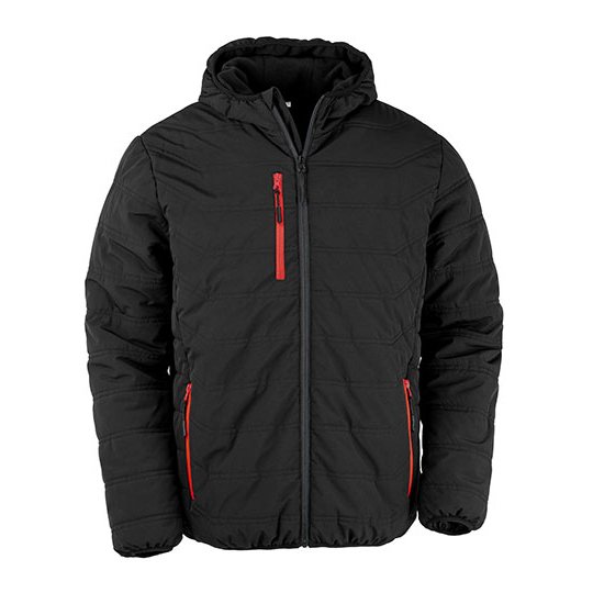 [1000323443] (R240X) Recycled Black Compass Padded Winter Jacket [RT240] (S, Black / Red)