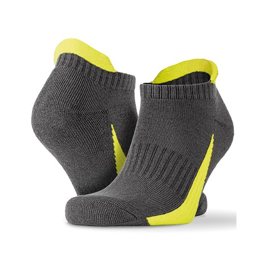 [1000248950] (S293X) Sneaker Sports Socks (3 Pair Pack) [RT293X] (S/M, Grey / Lime)