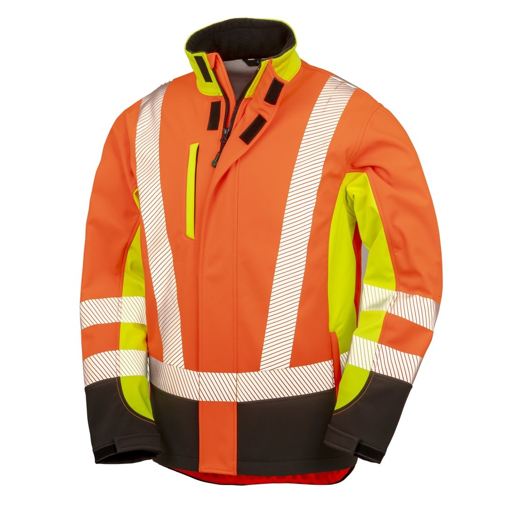 (R506X) Recycled 3-Layer Printable 3-Tone Safety Softshell Jacket
