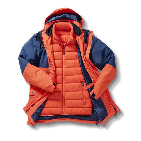 [1000418405] (R920X) Recycled 3-In-1 Padded Ripstop Jacket [RT920] (XS, Orange / Navy)