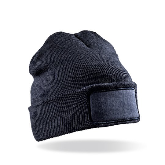 [1000310920] (RC927X) Recycled Double Knit Printers Beanie [RT927] (Navy)