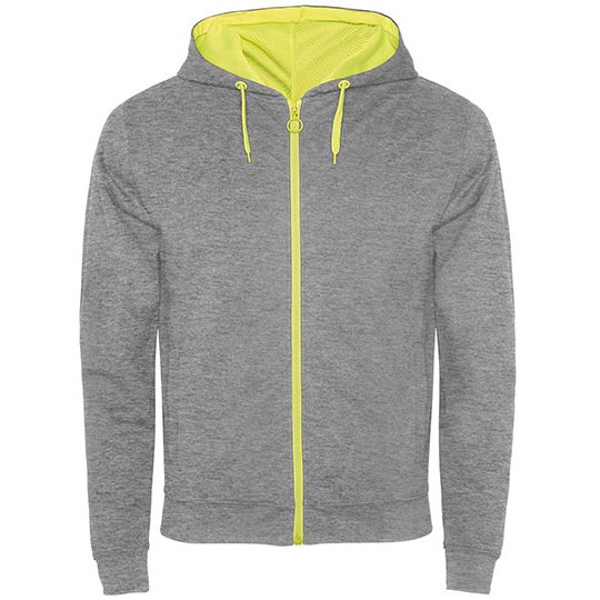 [1000281990] (SU1105) Fuji Sweat-Jacket [RY1105] (S, Heather Grey 58 / Fluor Yellow 221)