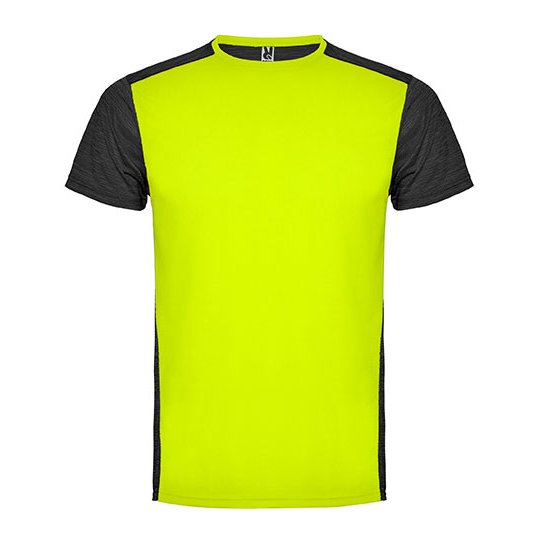 [1000284544] (CA6653) Men´s Zolder T-Shirt [RY6653] (S, Fluor Yellow 221 / Heather Black 243)