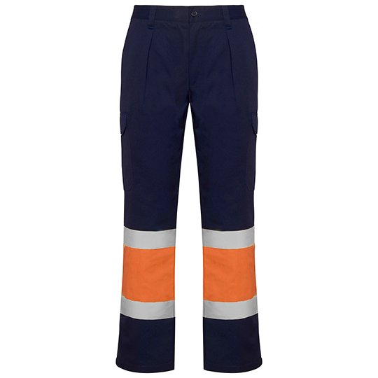 [1000308888] (HV9301) Soan Trousers [RY9301] (38, Navy Blue 55 / Fluor Orange 223)