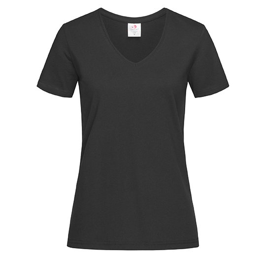[1000162072] (ST2700) Classic-T V-Neck Women [S279] (S, Black Opal)