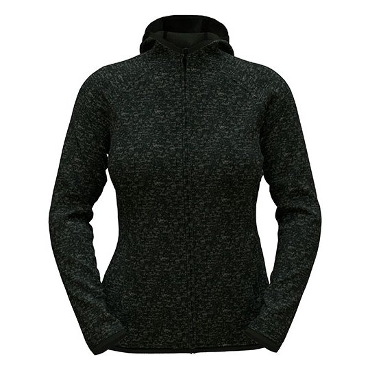 [1000395154] (ST5560) Lux Hooded Knitfleece Jacket Women [S5560] (XS, Black Opal Heather)