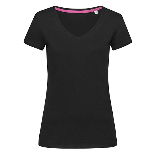 [1000164142] (ST9130) Megan V-Neck Women [S9130] (S, Black Opal)