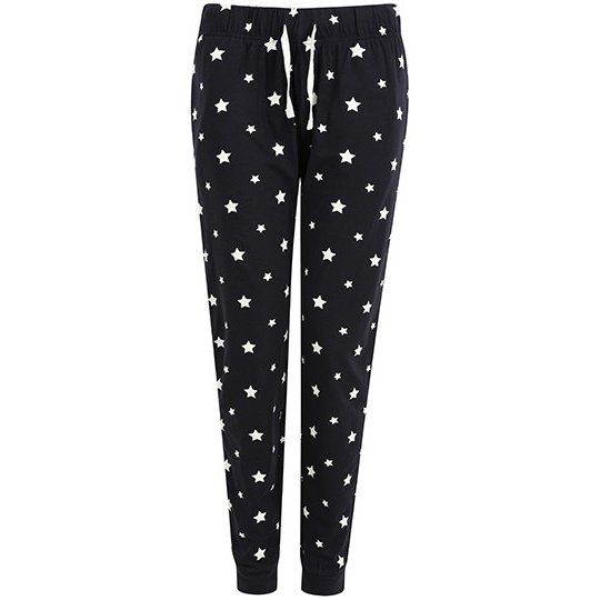 [1000312722] (SK085) Women´s Cuffed Lounge Pants [SF085] (XS, Navy / White Stars)