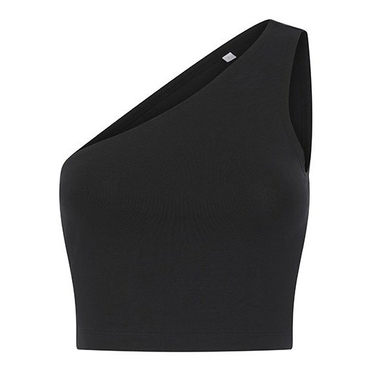 [1000387625] (SK116) Women´s One Shoulder Top [SF116] (XS, Black)