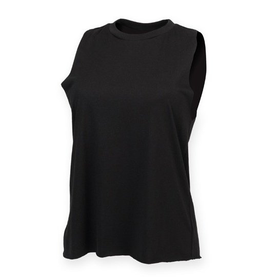 [1000166588] (SK232) Women´s High Neck Slash Armhole Vest [SF232] (XS, Black)