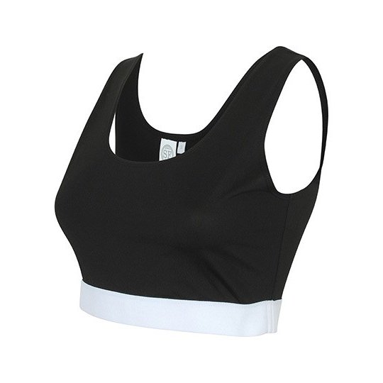 [1000214342] (SK236) Women´s Fashion Crop Top [SF236] (XS, Black / White)