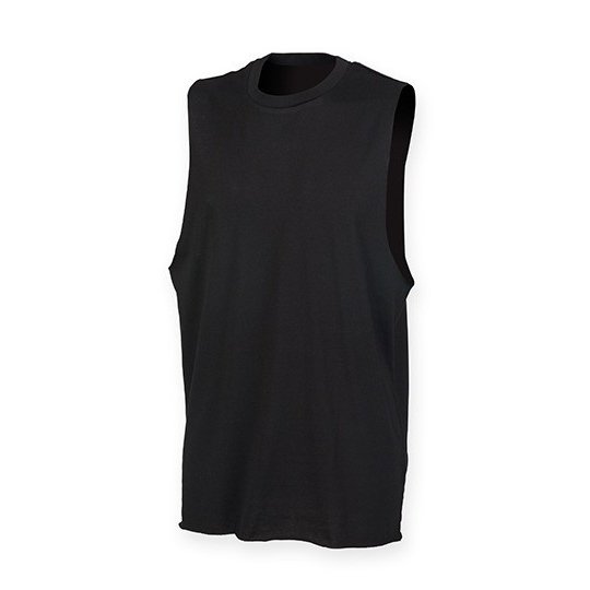 [1000167601] (SF232) Men´s High Neck Slash Armhole Vest [SFM232] (XS, Black)
