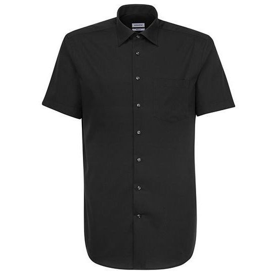 [1000242701] (001001/003001) Men´s Shirt Regular Fit Short Sleeve [SN003001] (38, Black)
