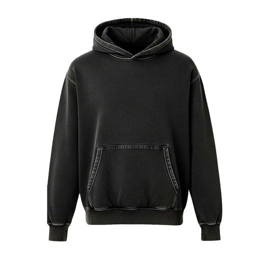 [1000414115] Unisex Vintage Organic Cotton Hooded Sweatshirt [SW200V] (S, Vintage Black)