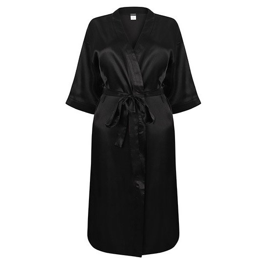 [1000251556] Ladies´ Satin Robe [TC054] (XS/S, Black)