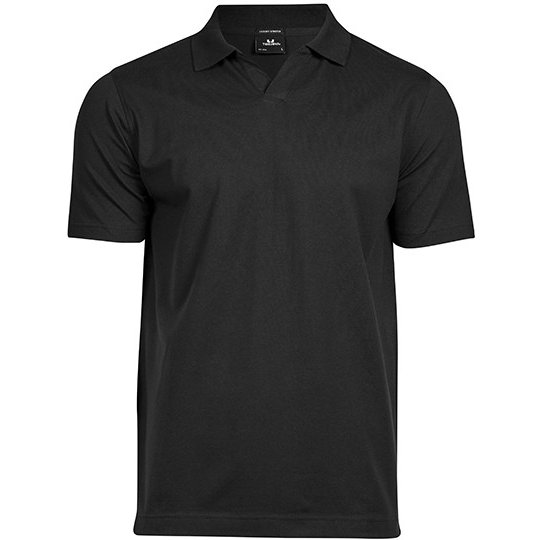 [1000327744] (1404) Luxury Stretch V-Neck Polo [TJ1404] (S, Black)