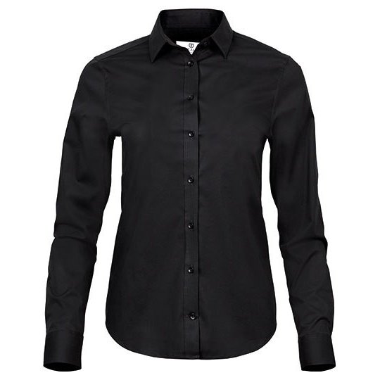 [1000254878] (4025) Women´s Stretch Luxury Shirt [TJ4025] (XS, Black)