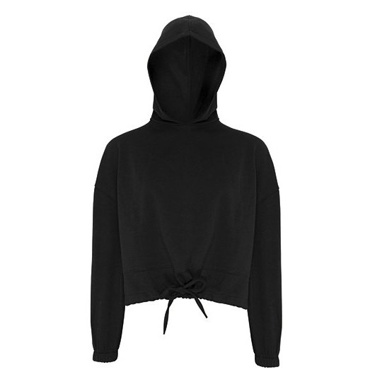 [1000407302] Women´s Cropped Oversize Hoodie [TR085] (XXS, Black)