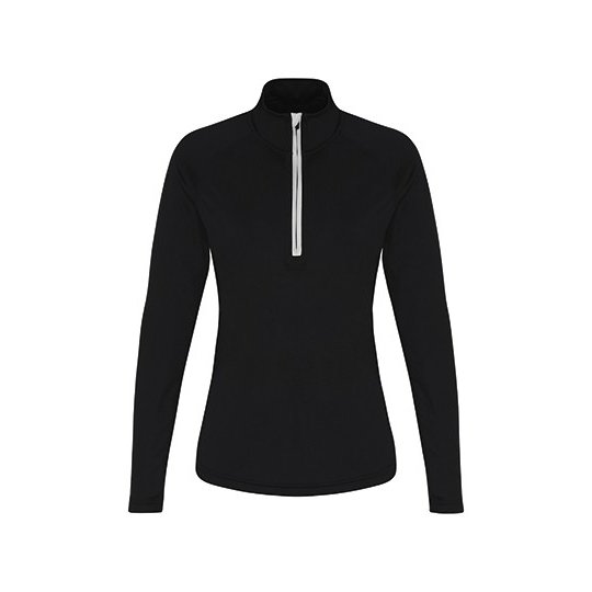 [1000407457] Women´s Long Sleeve Performance ¼ Zip [TR120] (XS, Black / White)