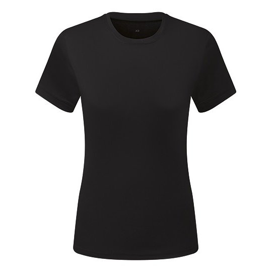 [1000407759] Women’s TriDri® Ion-Charge recycled textured tee [TR504] (XS, Black)