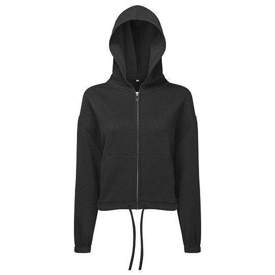 [1000407996] Women´s Recycled Drawstring Full-Zip Hoodie [TR601] (XXS, Black)