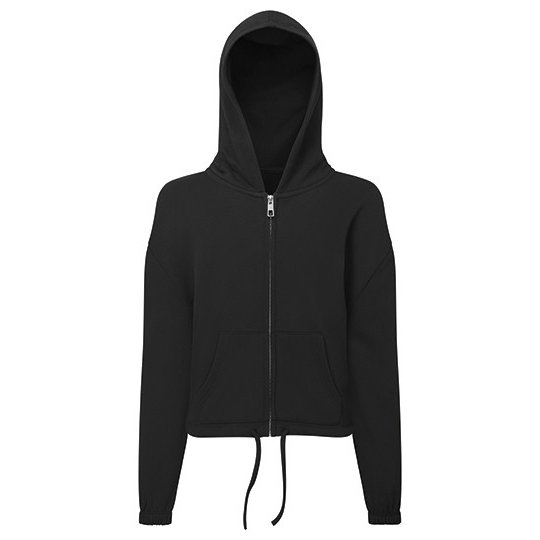 (TR61B) Kids Recycled Cropped Oversize Full-Zip Hoodie
