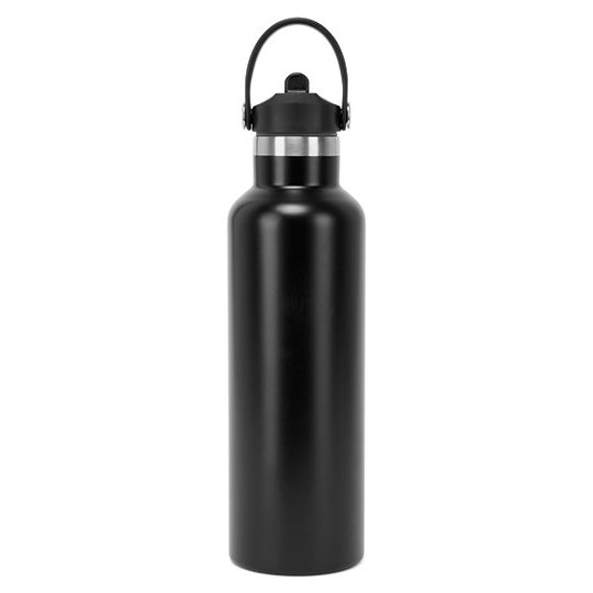 [1000408175] Vacuum Sports Water Bottle with Flip Up Straw [TR700] (Black)