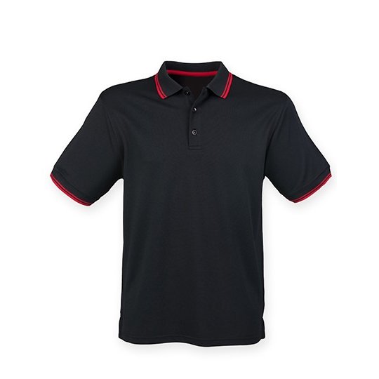(H482) Men´s Coolplus® Short Sleeved Tipped Polo Shirt
