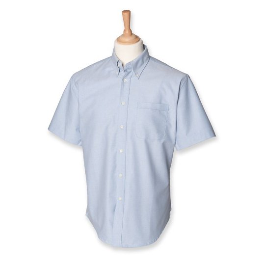 [1000189121] (H515) Men´s Classic Short Sleeved Oxford Shirt [W515] (S (36-38), Blue Oxford)