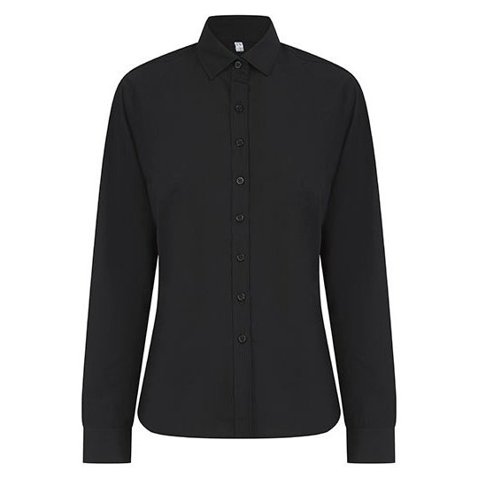 [1000399496] (H583) Ladies´ Long Sleeved ´Cotton Feel´ Coolplus® Shirt [W583] (XS, Black)