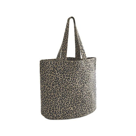[WM335] (W335) Leopard Print Canvas Shopper [WM335]