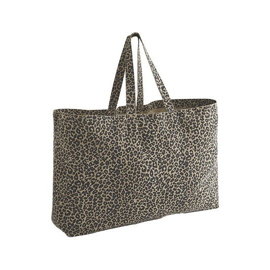 [WM336] (W336) Leopard Print Canvas Oversized Tote Bag [WM336]