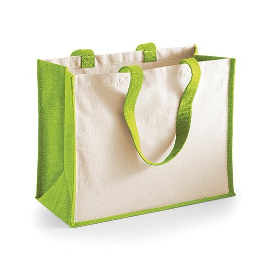 [1000191198] (W422) Printers Jute Classic Shopper [WM422] (Apple Green)