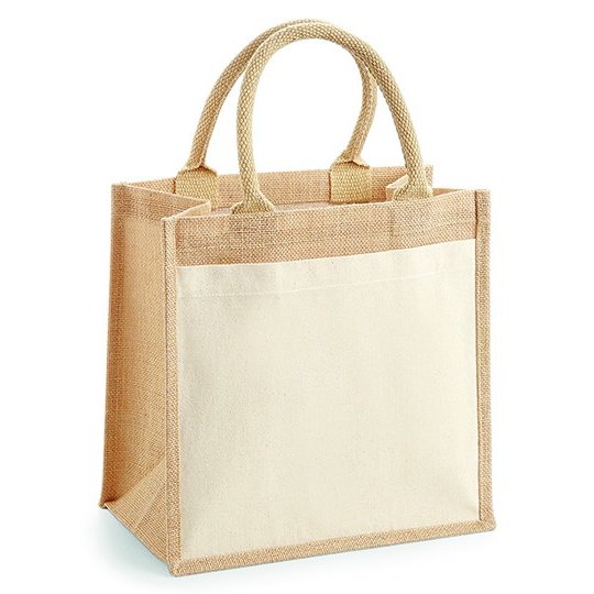 [WM426] (W426) Cotton Pocket Jute Midi Bag [WM426]