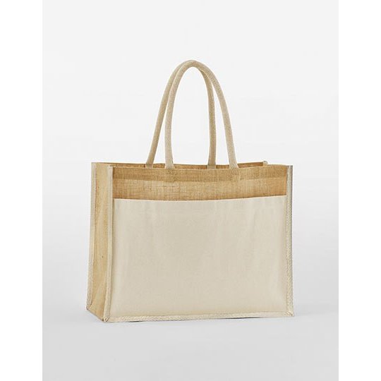 [WM480] (W480) Cotton Pocket Natural Starched Jute Shopper [WM480]