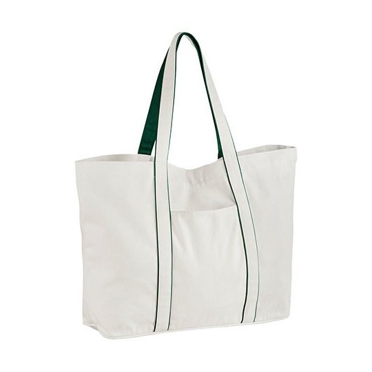 [1000399424] (W952) Courtside Large Bag [WM952] (Soft White / Bottle Green)