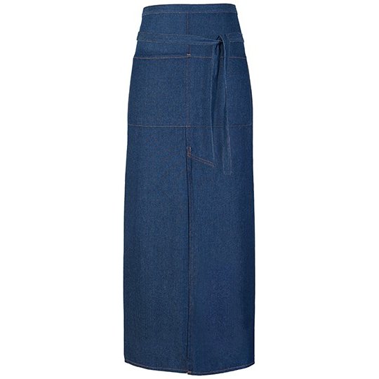 [1000192048] (FS100100SPJNS) Jeans Bistro Apron With Split [X992] (Denim Blue)