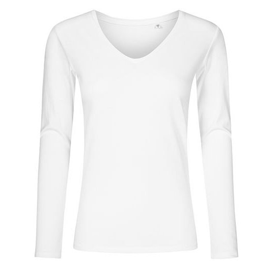 (1560) Women´s V-Neck T-Shirt Long Sleeve