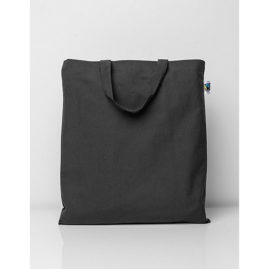 [1000291142] Fairtrade Cotton Bag Short Handles [XT500N] (Graphite Grey (ca. Pantone 447C))