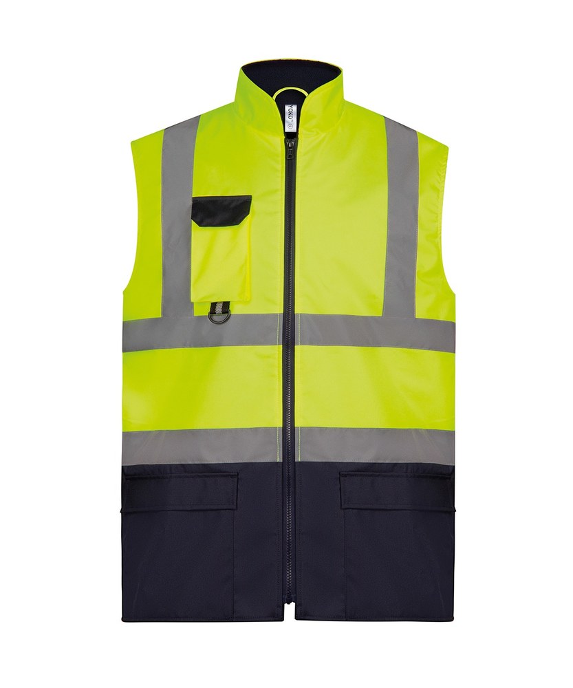 [1000303265] (HV005) Hi-Vis Two-Tone Bodywarmer [YK005] (S, Hi-Vis Yellow / Navy)