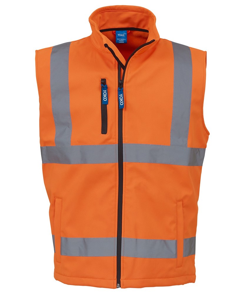 [1000192987] (HV006) Hi-Vis Softshell Gilet [YK006] (S, Hi-Vis Orange)