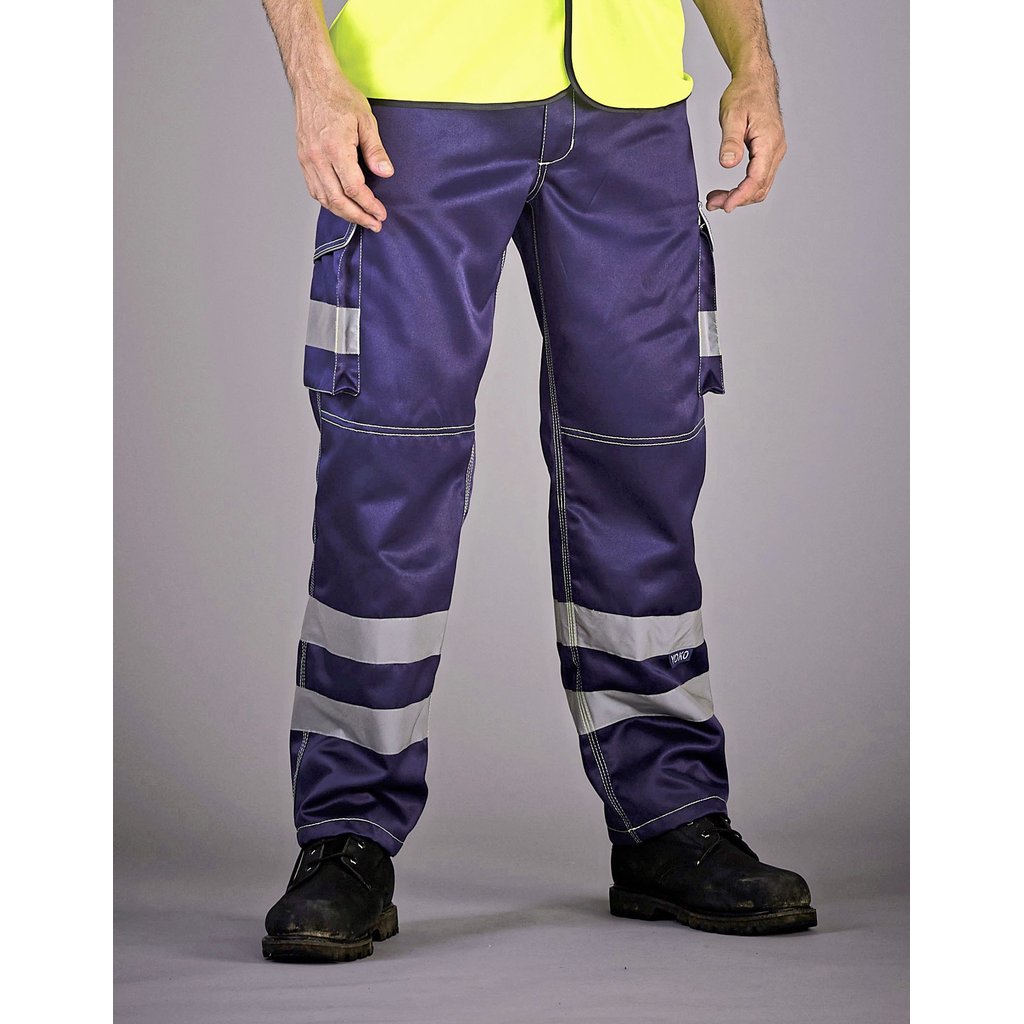 (HV018T) Hi-Vis Cargo Trousers With Knee Pad Pockets