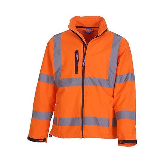 [1000193137] (HVK09) Hi-Vis 2 Bands & Braces Softshell Jacket [YK09] (S, Hi-Vis Orange)