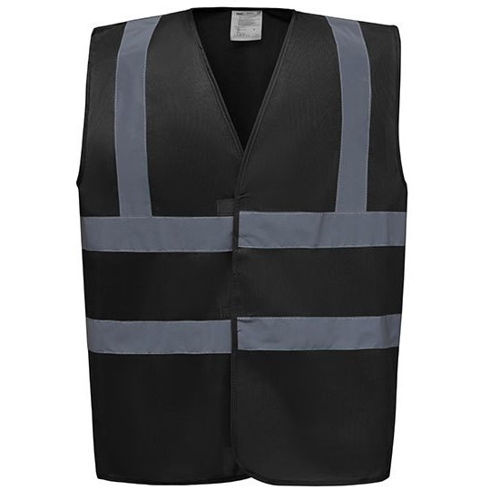 [1000193172] (HVW100) Hi-Vis 2 Bands & Braces Waistcoat [YK100] (M, Black)