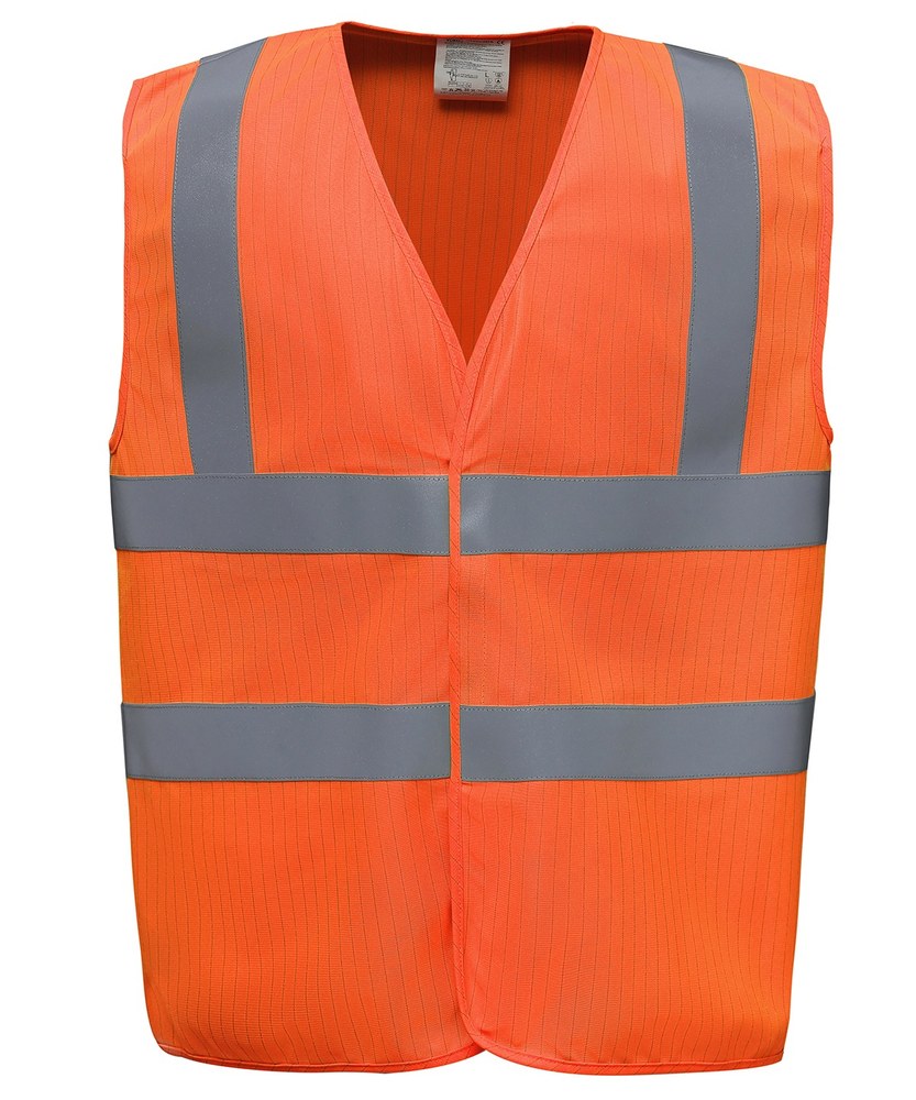 [1000274893] (HVW100ASFR) Hi-Vis Anti-Static Flame Retardant Waistcoat [YK1000] (S, Hi-Vis Orange)
