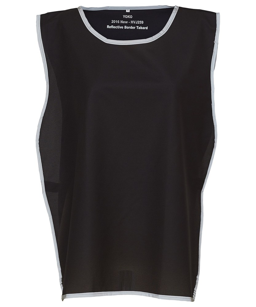 [1000193338] (HVJ259) Hi-Vis Reflective Border Tabard [YK259] (S/M, Black)