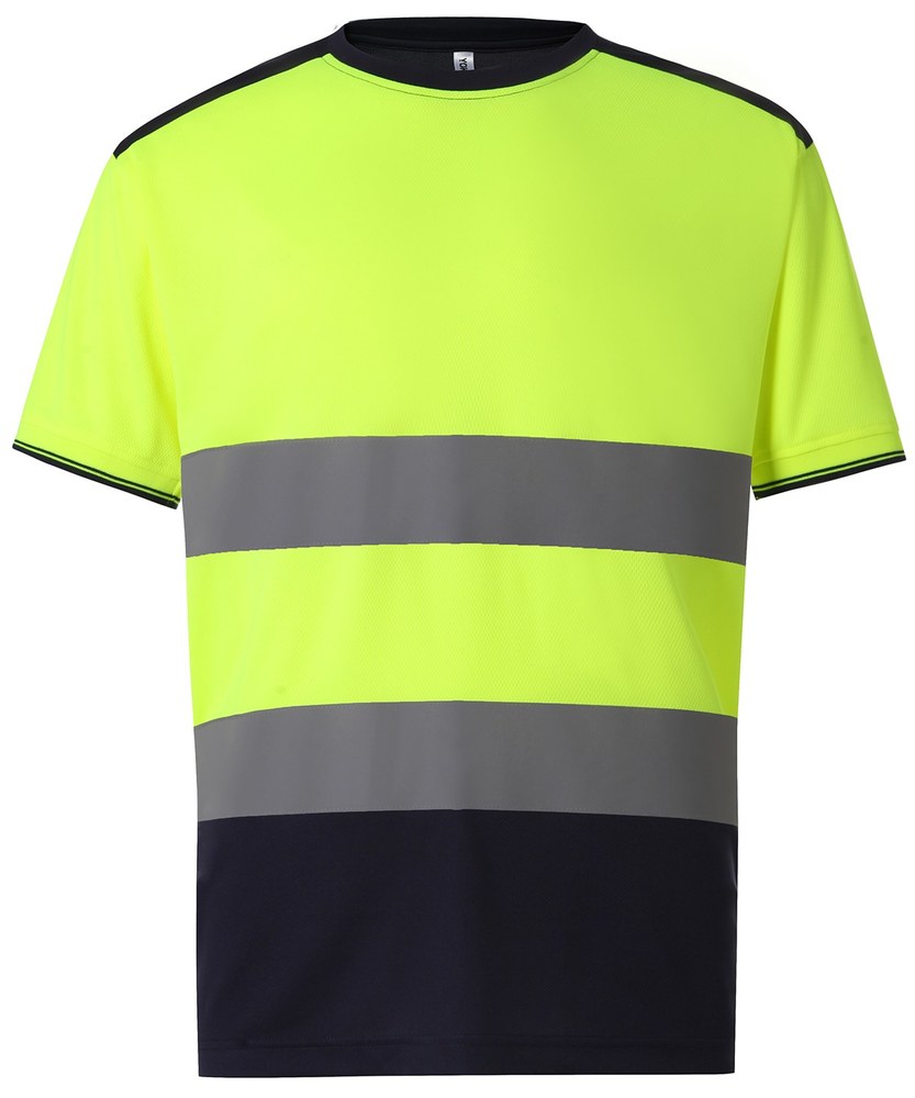 [1000319783] (HVJ400) Hi-Vis Two-Tone T-Shirt [YK400] (S, Hi-Vis Yellow / Navy)