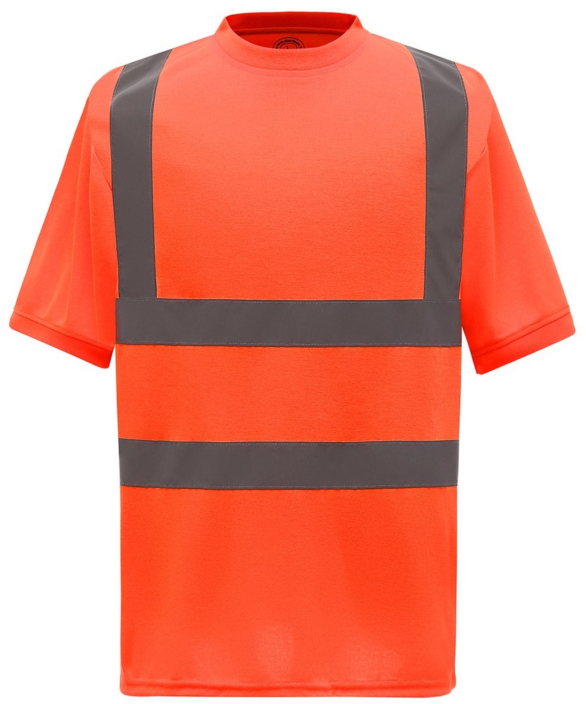 [1000193415] (HVJ410) Two Band & Brace Hi-Vis T-Shirt [YK410] (S, Hi-Vis Orange)